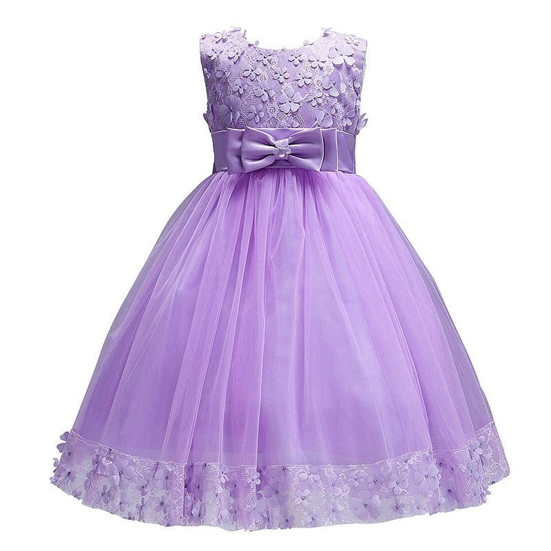 Acecharming Flower Girl Dresses for Wedding, Bridesmaid Baby Girl Pageant Elegant Lace Tulle Baptism Princess Party Dress - Image 2